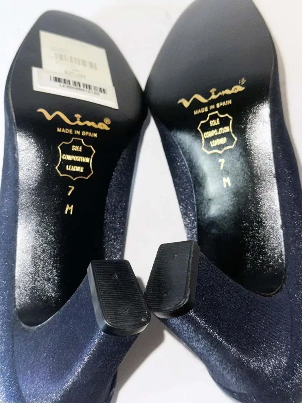NINA Vintage Black Satin Fabric Pumps, Closed toe, slipons.  NEW w/box, Size 7